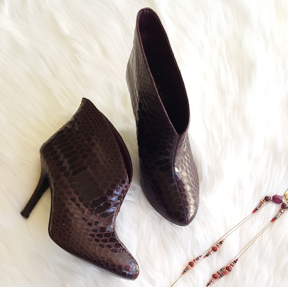 Vince Camuto snake embossed leather bootie
